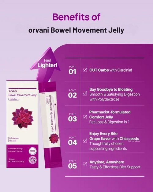 Orvani Bowel Movement Jelly - Constipation, Bloating, Gut Health, Digestive Support